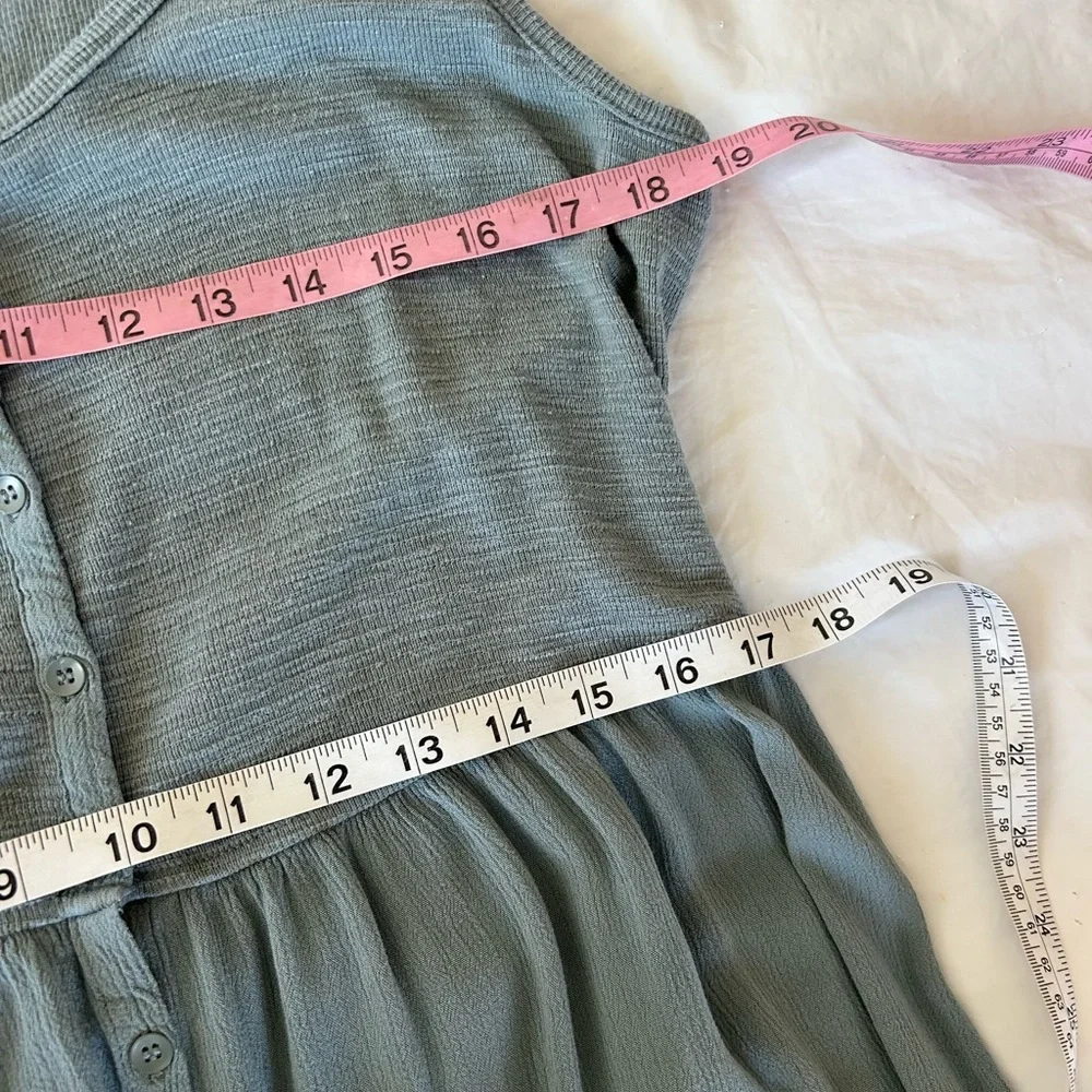 FRYE Button Front Sage Green Casual Maxi Dress Size L Beach Summer